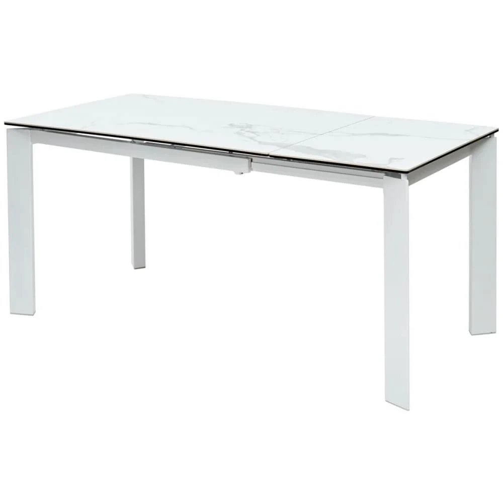 Стіл обідній розкладний VERMONT Matte Staturario білий 120-170x80x76 (кераміка+метал)