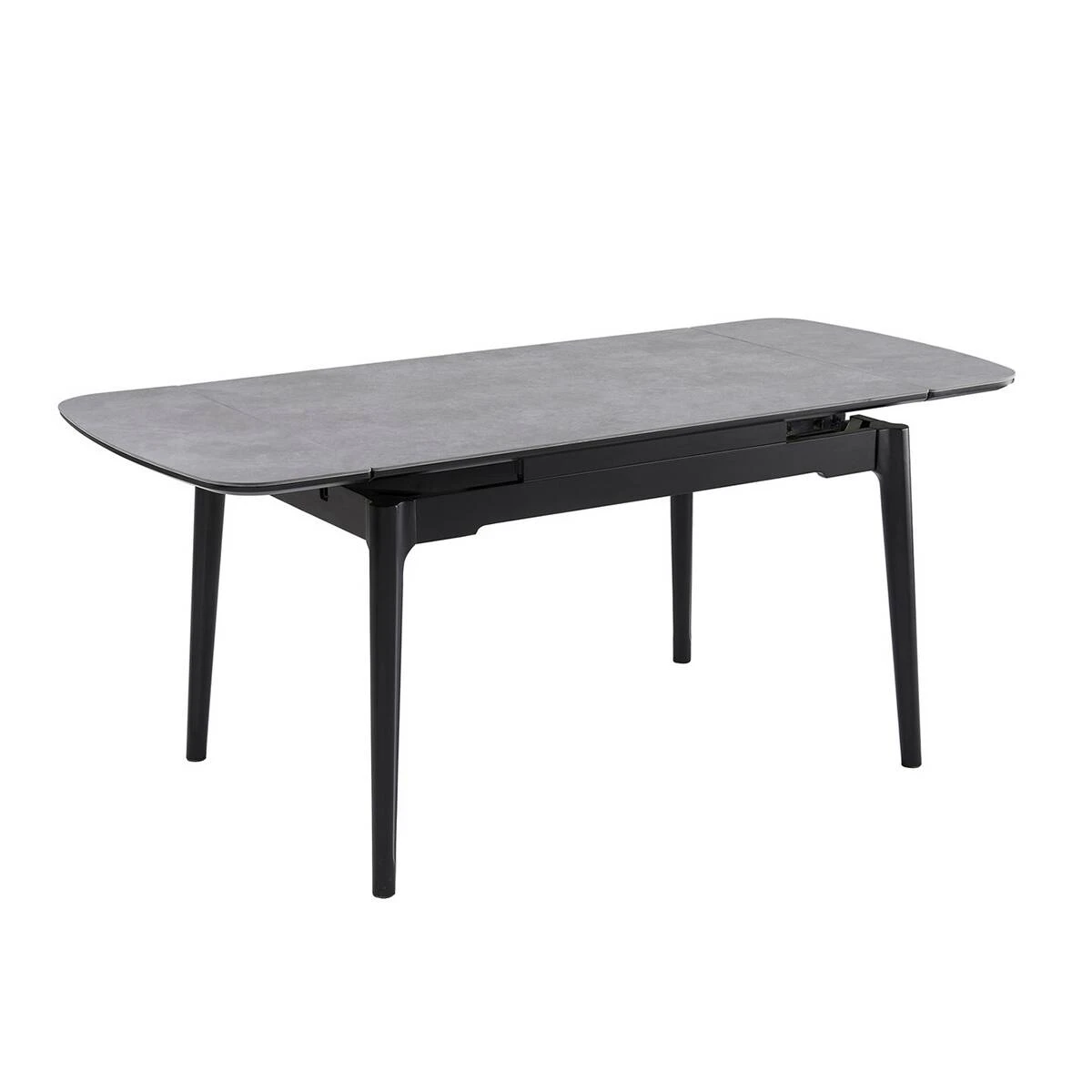 Стіл обідній розкладний Dublin Ceramic 120-180x80x76 світло-сірий/чорний каркас