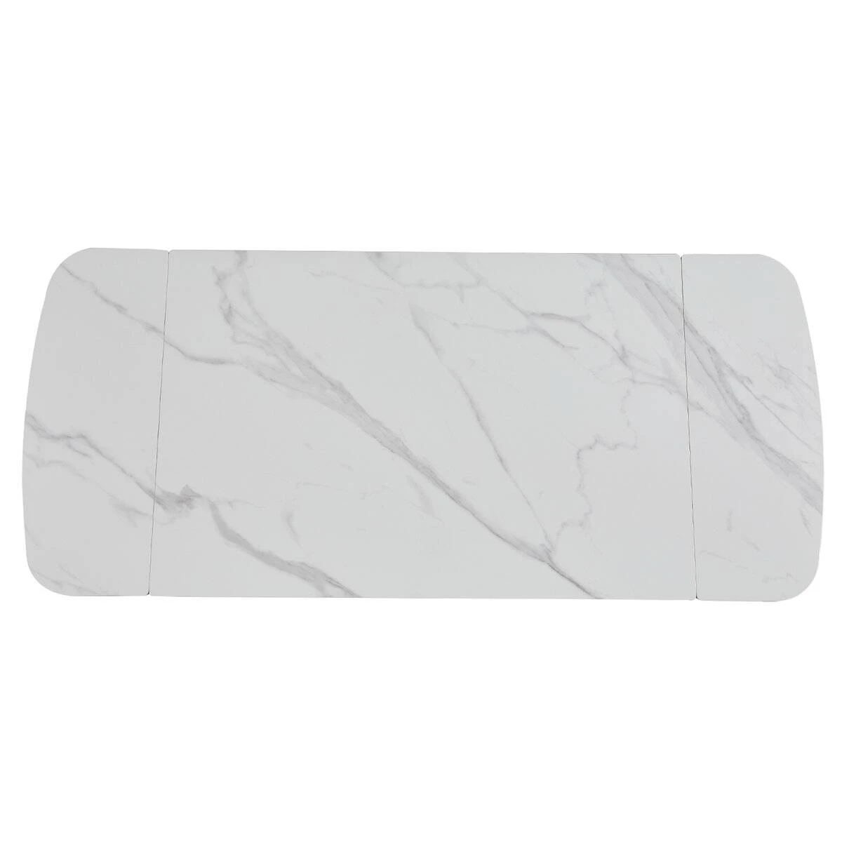 Стіл обідній розкладний Dublin Ceramic 120-180x80x76 білий матовий/чорний каркас