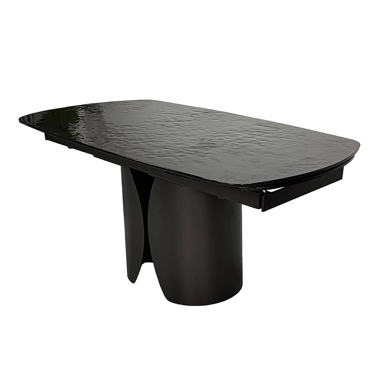 Стіл обідній розкладний Edgar 160-240x90x75 бронзовий/коричневий (гартоване скло+метал)