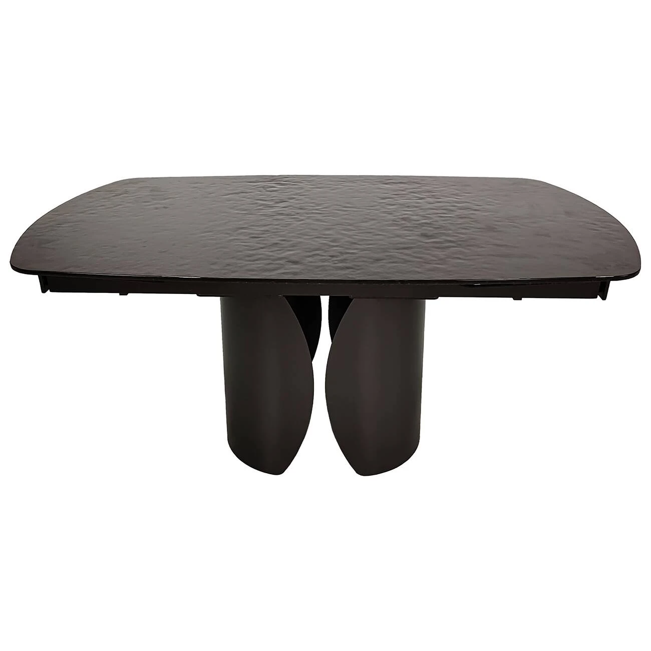 Стіл обідній розкладний Edgar 160-240x90x75 бронзовий/коричневий (гартоване скло+метал)