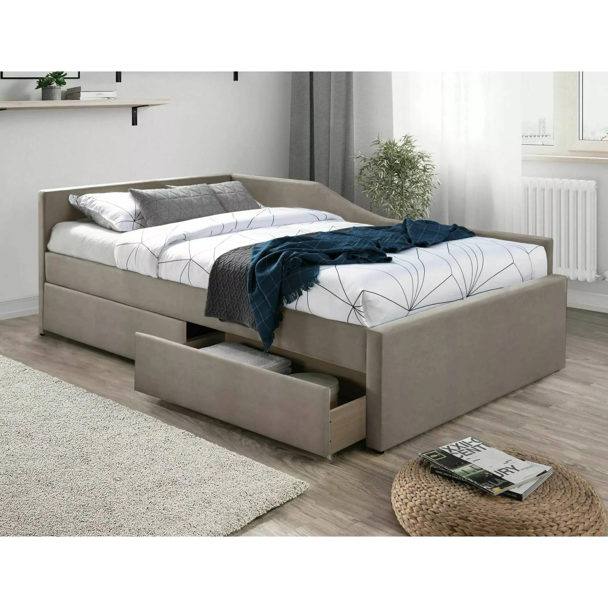 Ліжко односпальне Signal ELIOT VELVET 120X200 Світло-бежевий TAP. 228 ELIOTV120CBE