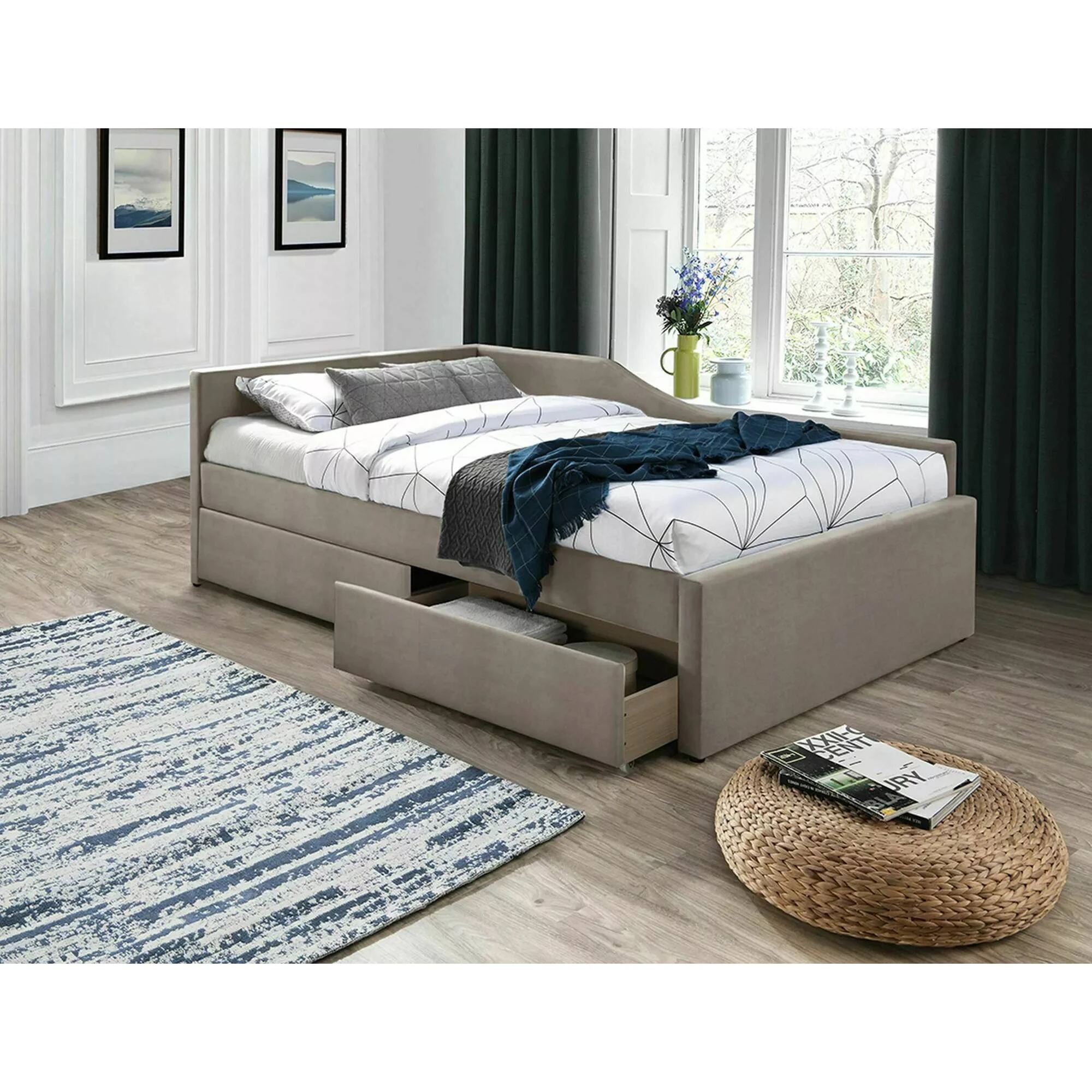 Ліжко односпальне Signal ELIOT VELVET 120X200 Світло-бежевий TAP. 228 ELIOTV120CBE