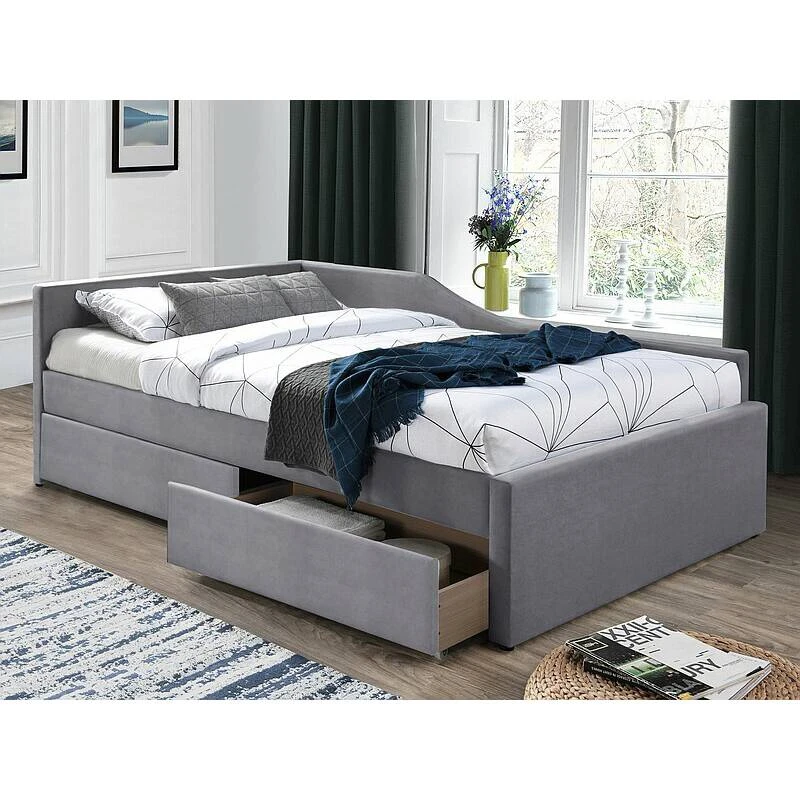 Ліжко односпальне Signal ELIOT VELVET 120X200 сірий TAP. 142 ELIOTV120SZ
