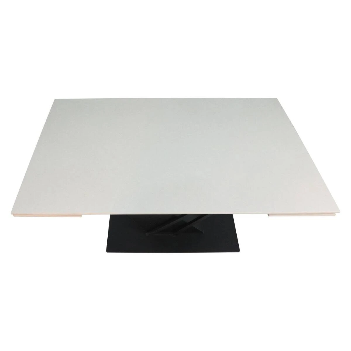 Стіл обідній розкладний Fernando Ceramic 140-200x90x76 бежевий матовий/чорний
