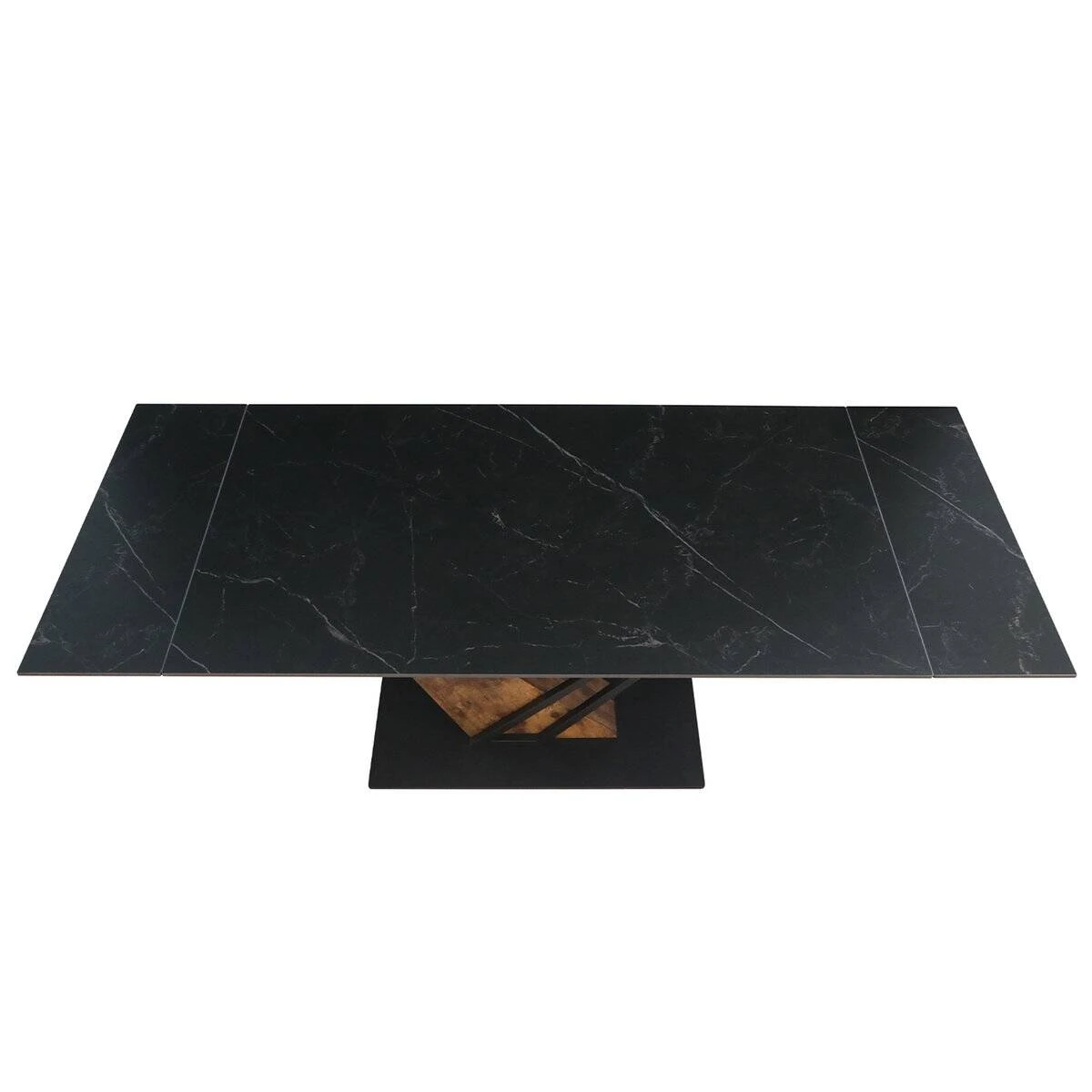 Стіл обідній розкладний Fernando Ceramic 160-220x90x76 чорний матовий/старий дуб