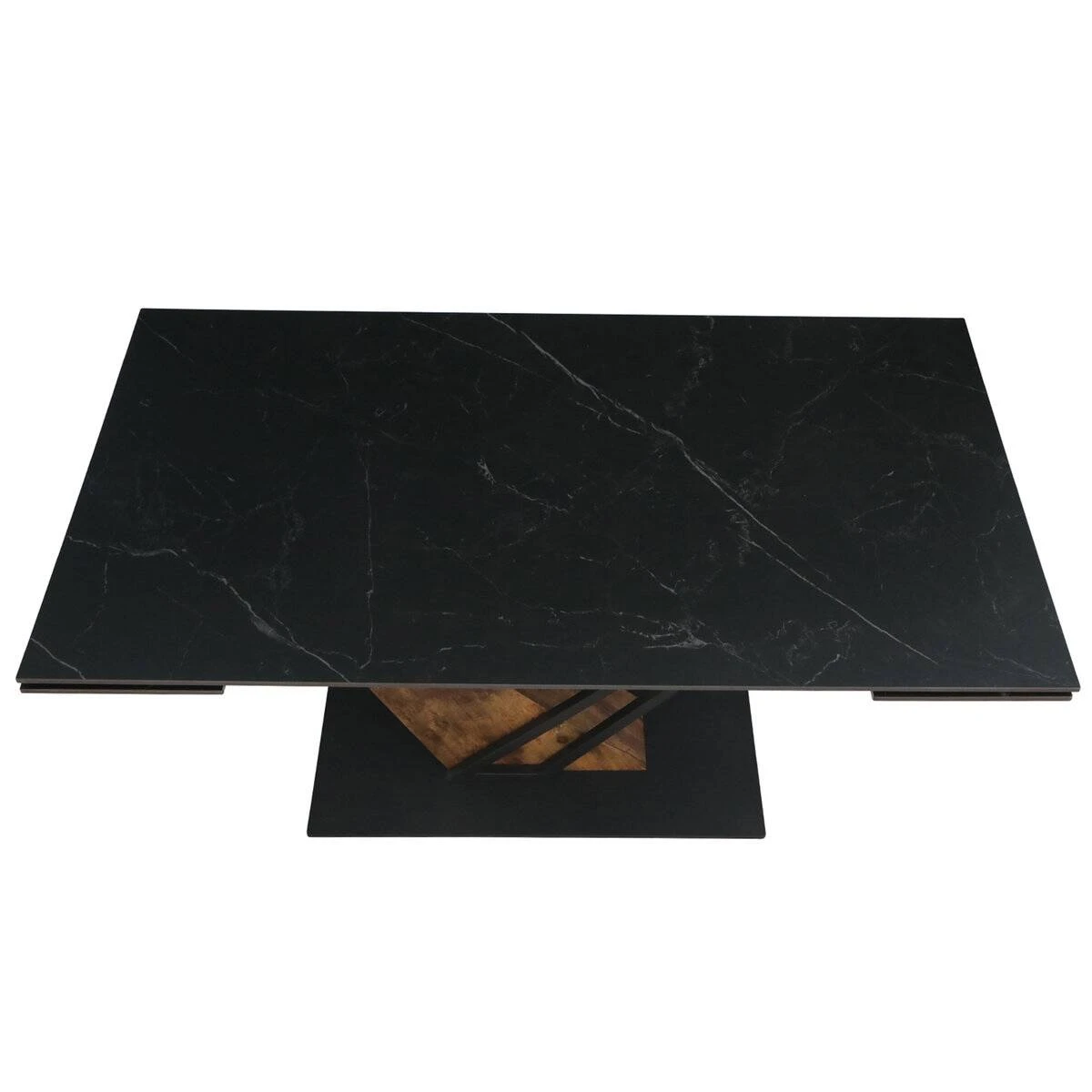 Стіл обідній розкладний Fernando Ceramic 160-220x90x76 чорний матовий/старий дуб