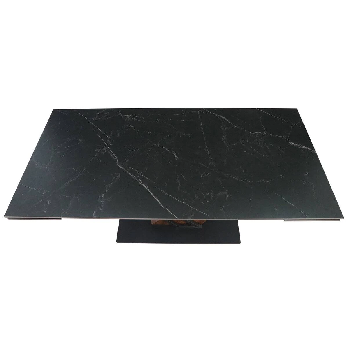 Стіл обідній розкладний Fernando Ceramic 180-240x90x76 чорний матовий/темний горіх
