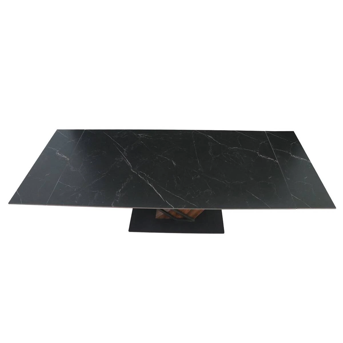 Стіл обідній розкладний Fernando Ceramic 180-240x90x76 чорний матовий/темний горіх