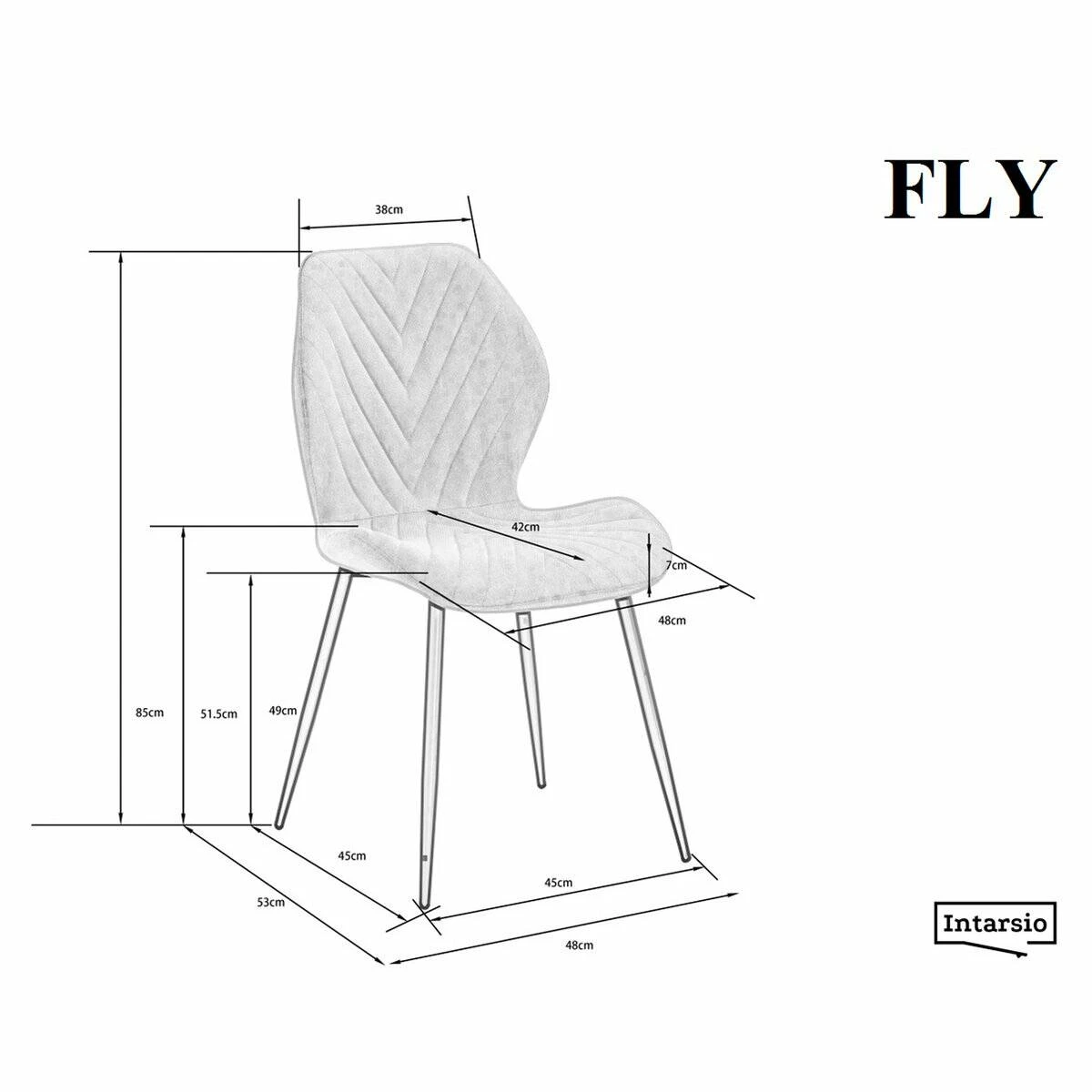 Стілець обідній Fly чорний метал/капучино оксамит