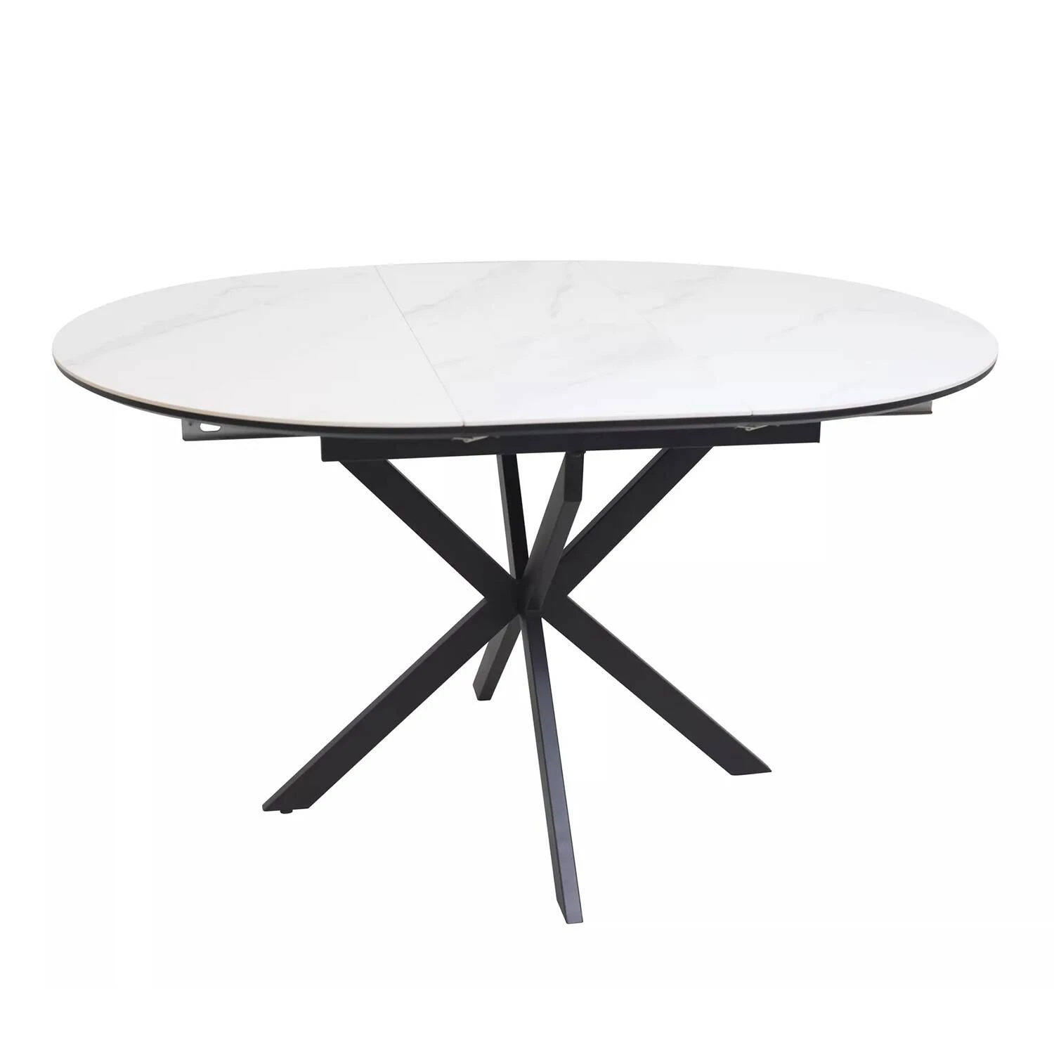 Стіл обідній розкладний Signal Gaston Ceramic 100-135x100x75 білий/чорний