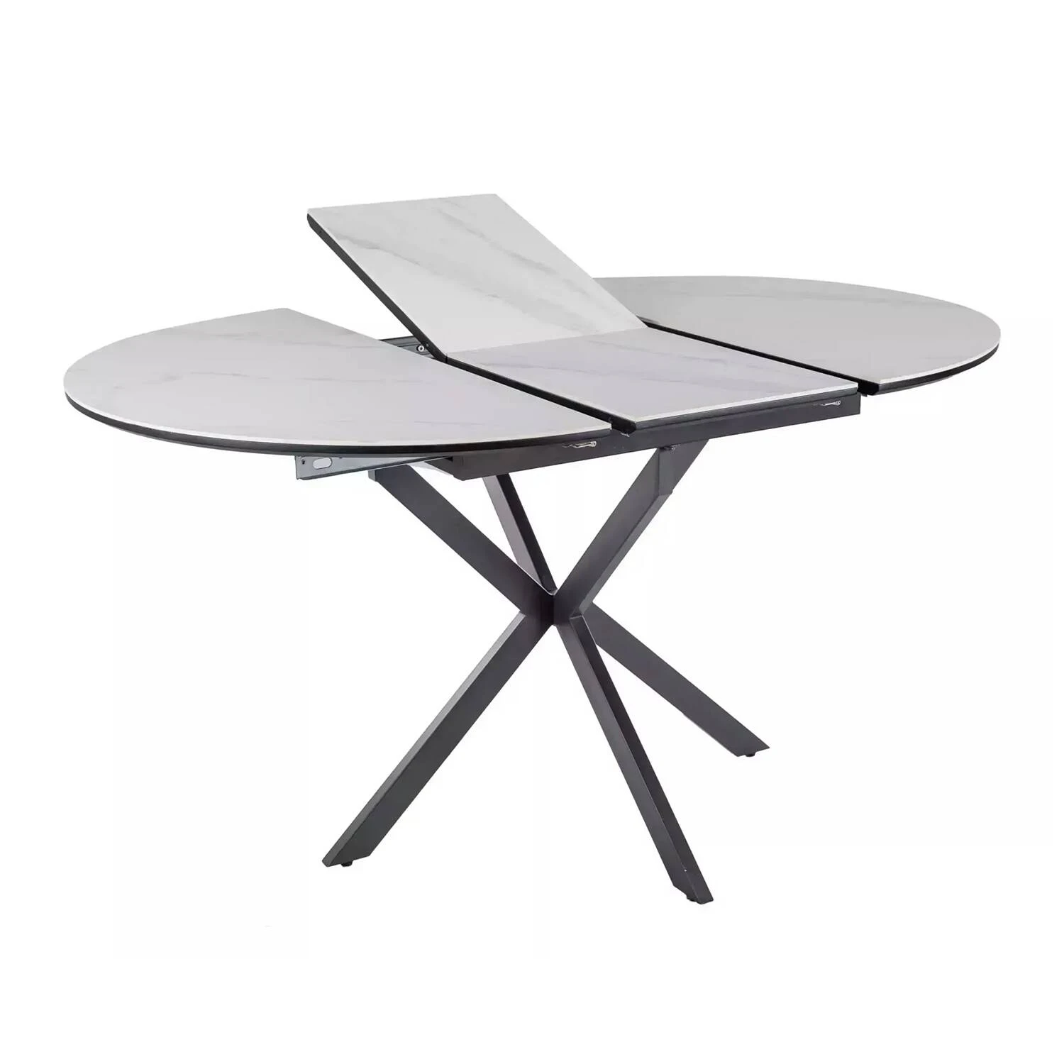 Стіл обідній розкладний Signal Gaston Ceramic 100-135x100x75 білий/чорний