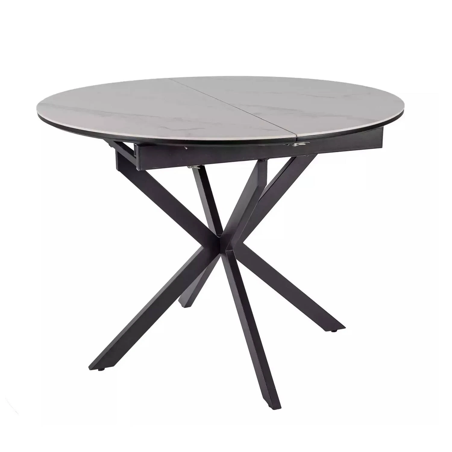 Стіл обідній розкладний Signal Gaston Ceramic 100-135x100x75 білий/чорний