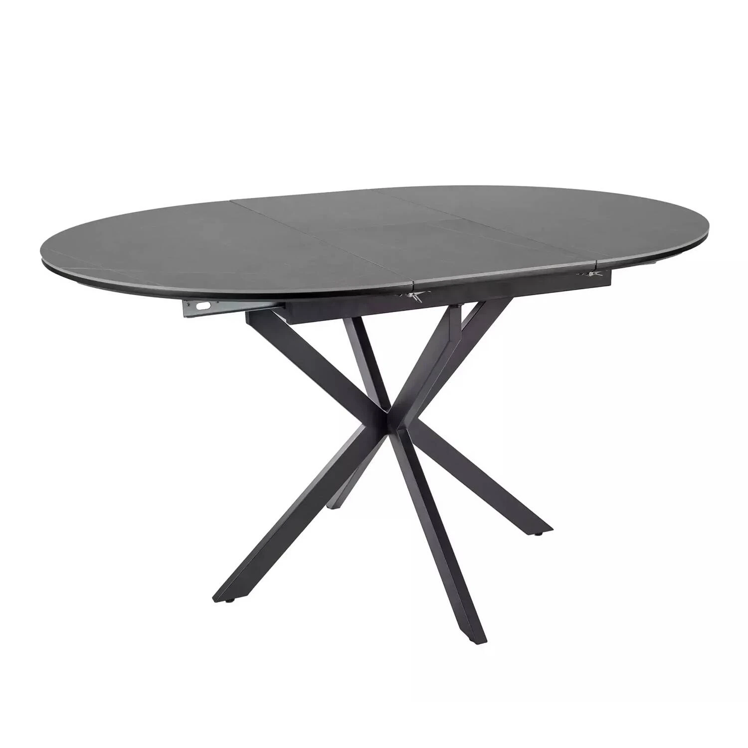 Стіл обідній розкладний Signal Gaston Ceramic 100-135x100x75 сірий/чорний