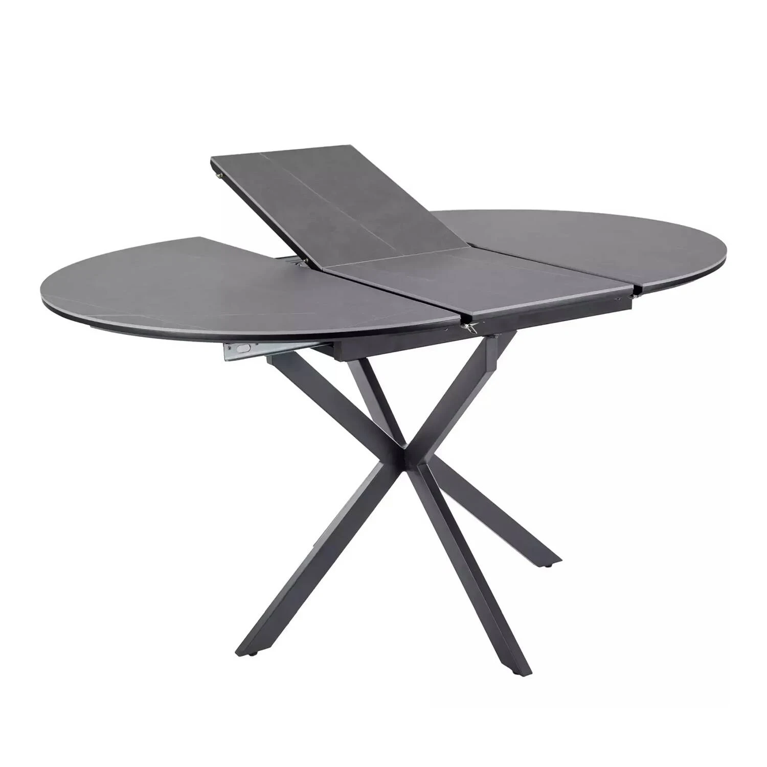 Стіл обідній розкладний Signal Gaston Ceramic 100-135x100x75 сірий/чорний