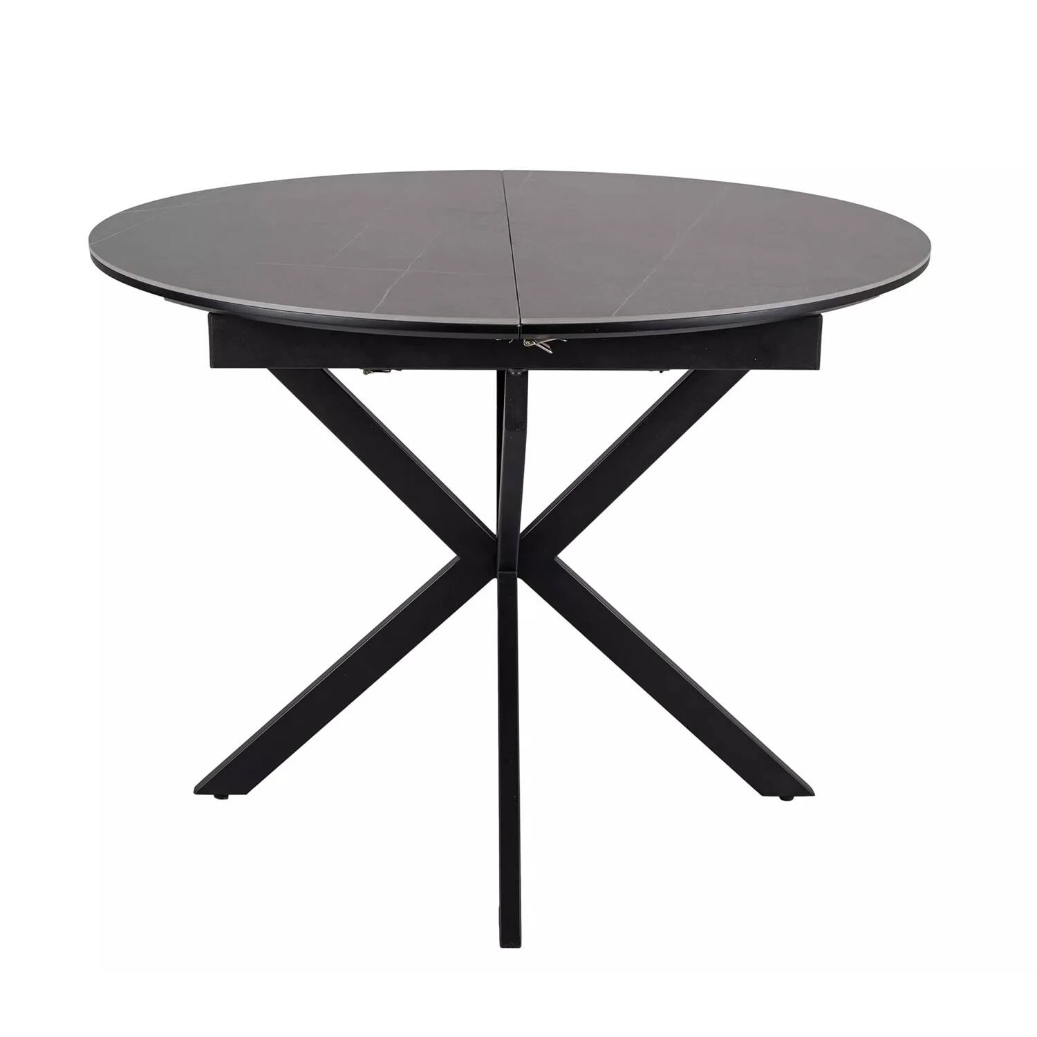 Стіл обідній розкладний Signal Gaston Ceramic 100-135x100x75 сірий/чорний