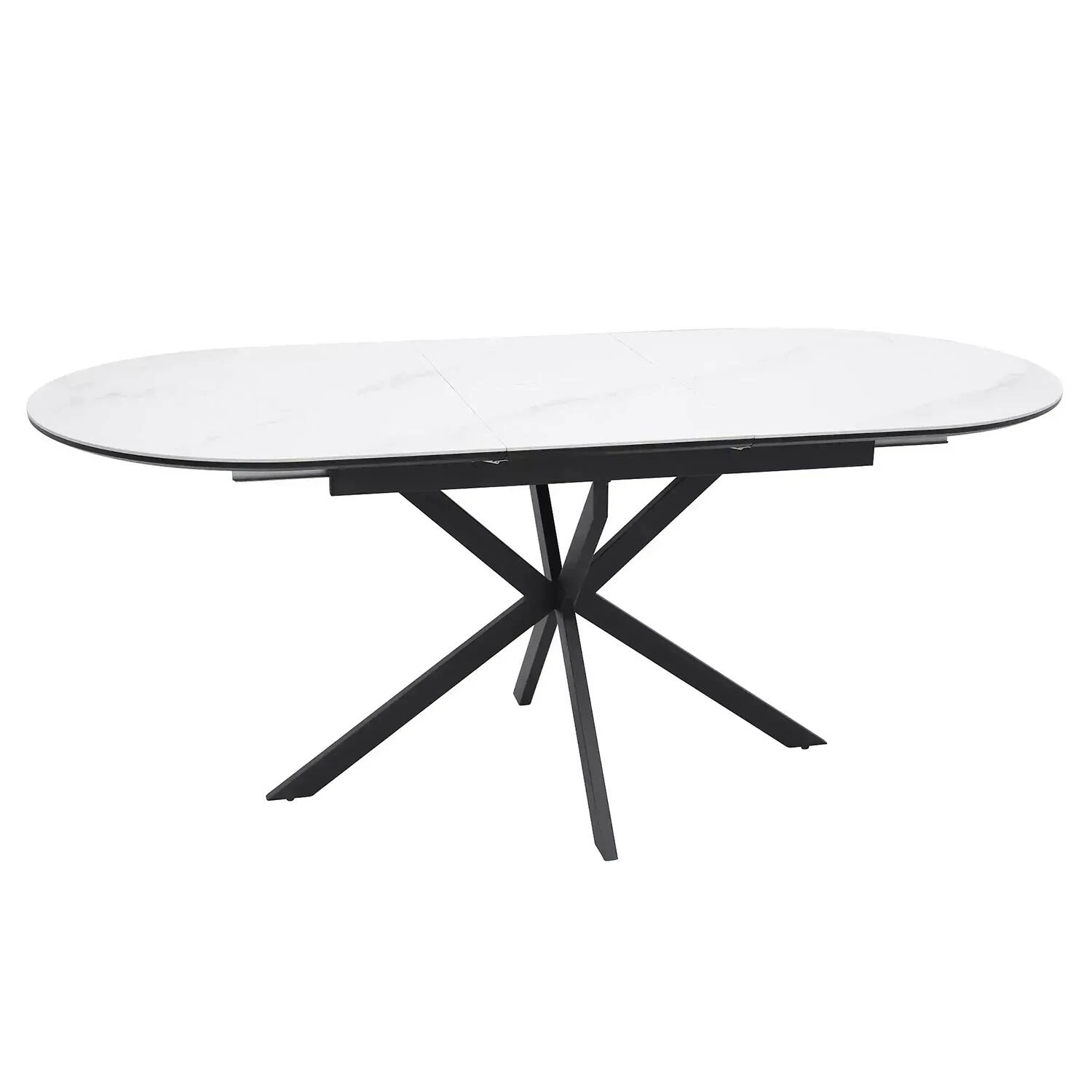 Стіл обідній розкладний Signal Gaston Ceramic 140-180x80x76 білий/чорний