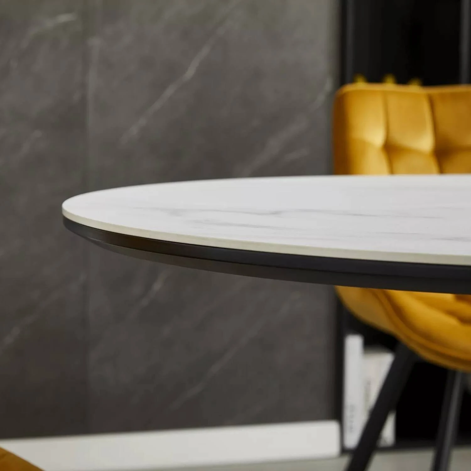 Стіл обідній розкладний Signal Gaston Ceramic 140-180x80x76 білий/чорний