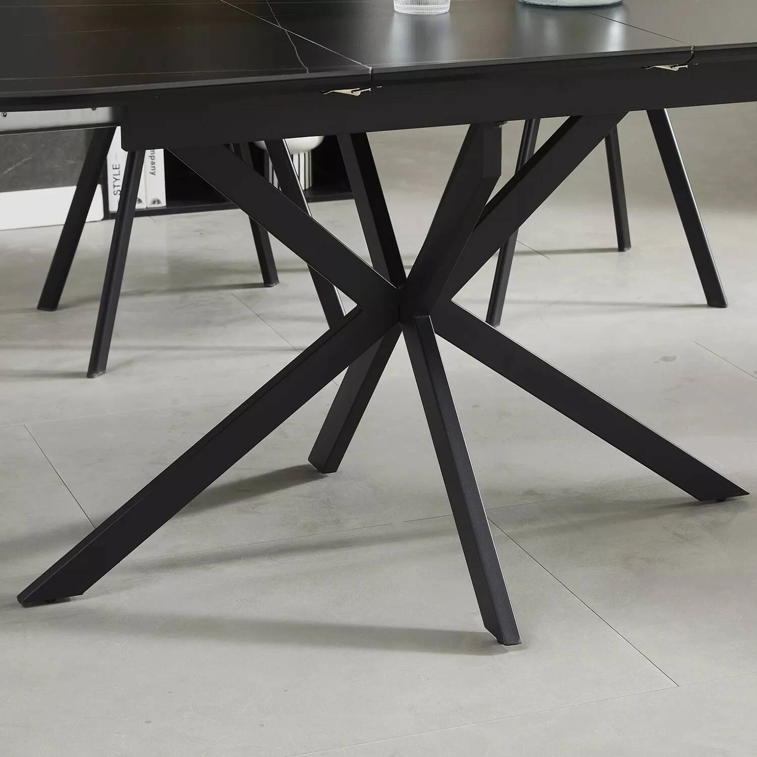 Стіл обідній розкладний Signal Gaston Ceramic 140-180x80x76 чорний
