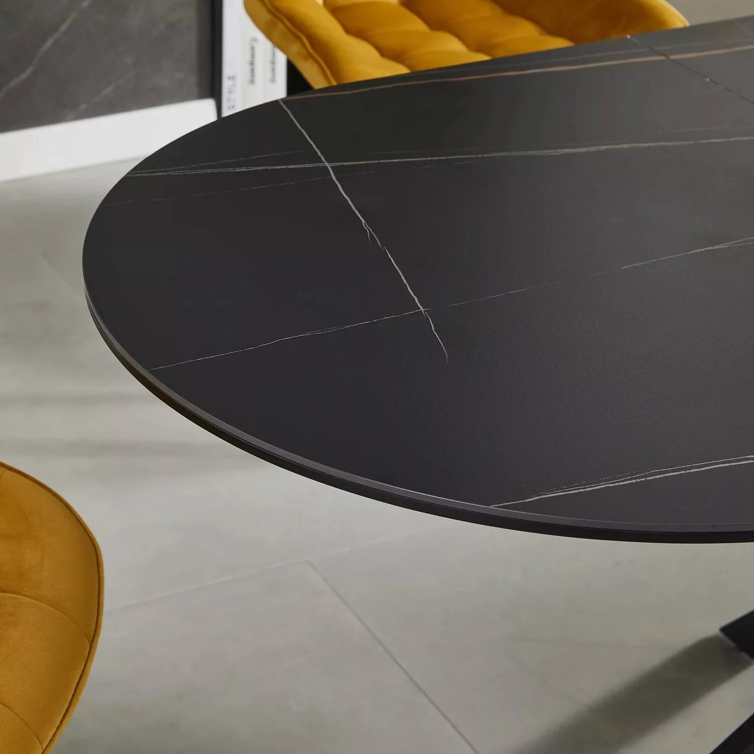 Стіл обідній розкладний Signal Gaston Ceramic 140-180x80x76 чорний
