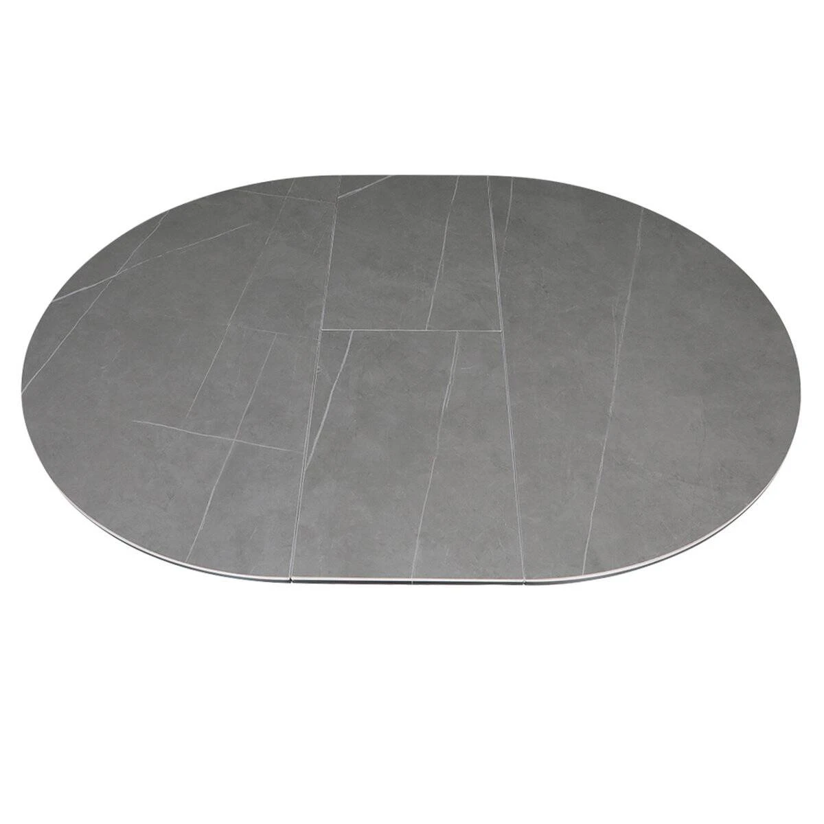 Стіл обідній розкладний Genewa Ceramic 105-140x105x76 сірий/чорний