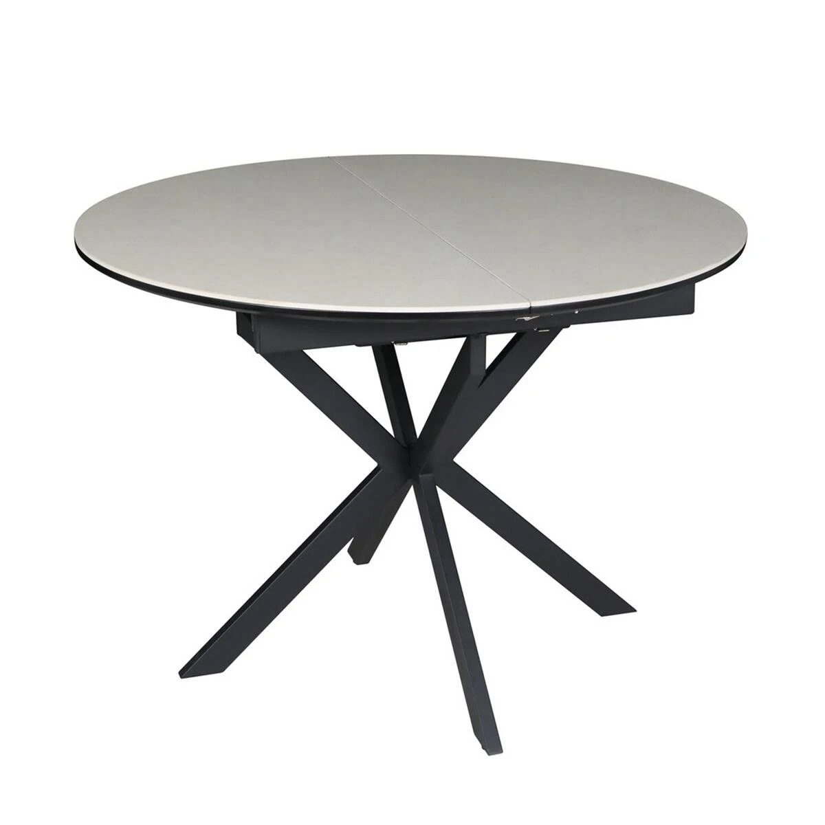 Стіл обідній розкладний Genewa Ceramic 105-140x105x76 бежевий/чорний