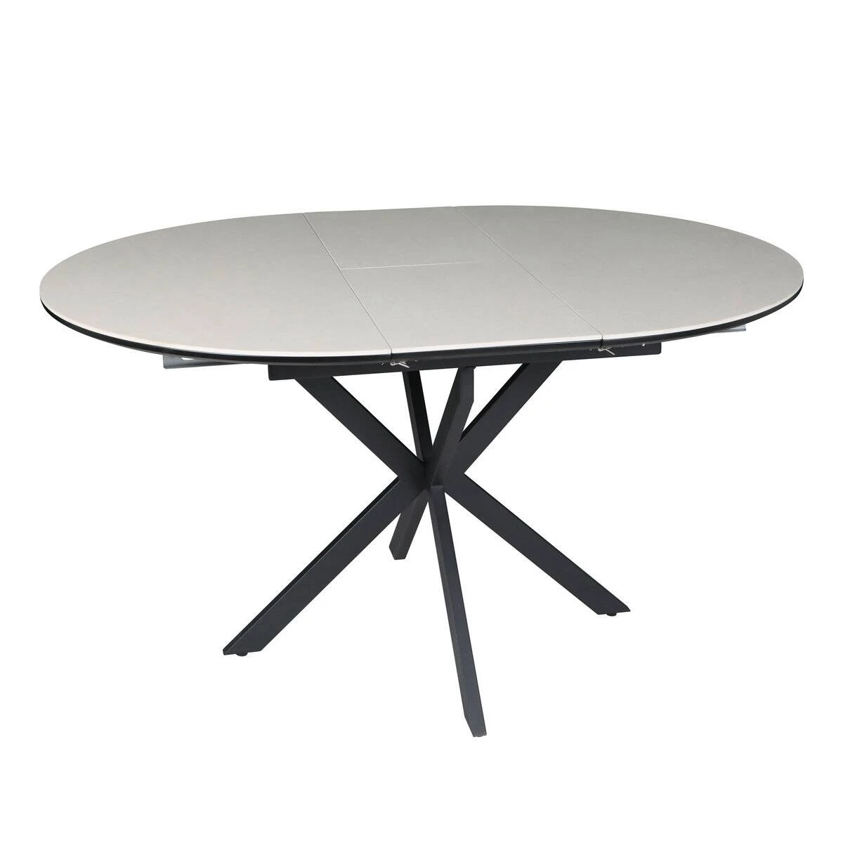 Стіл обідній розкладний Genewa Ceramic 105-140x105x76 бежевий/чорний