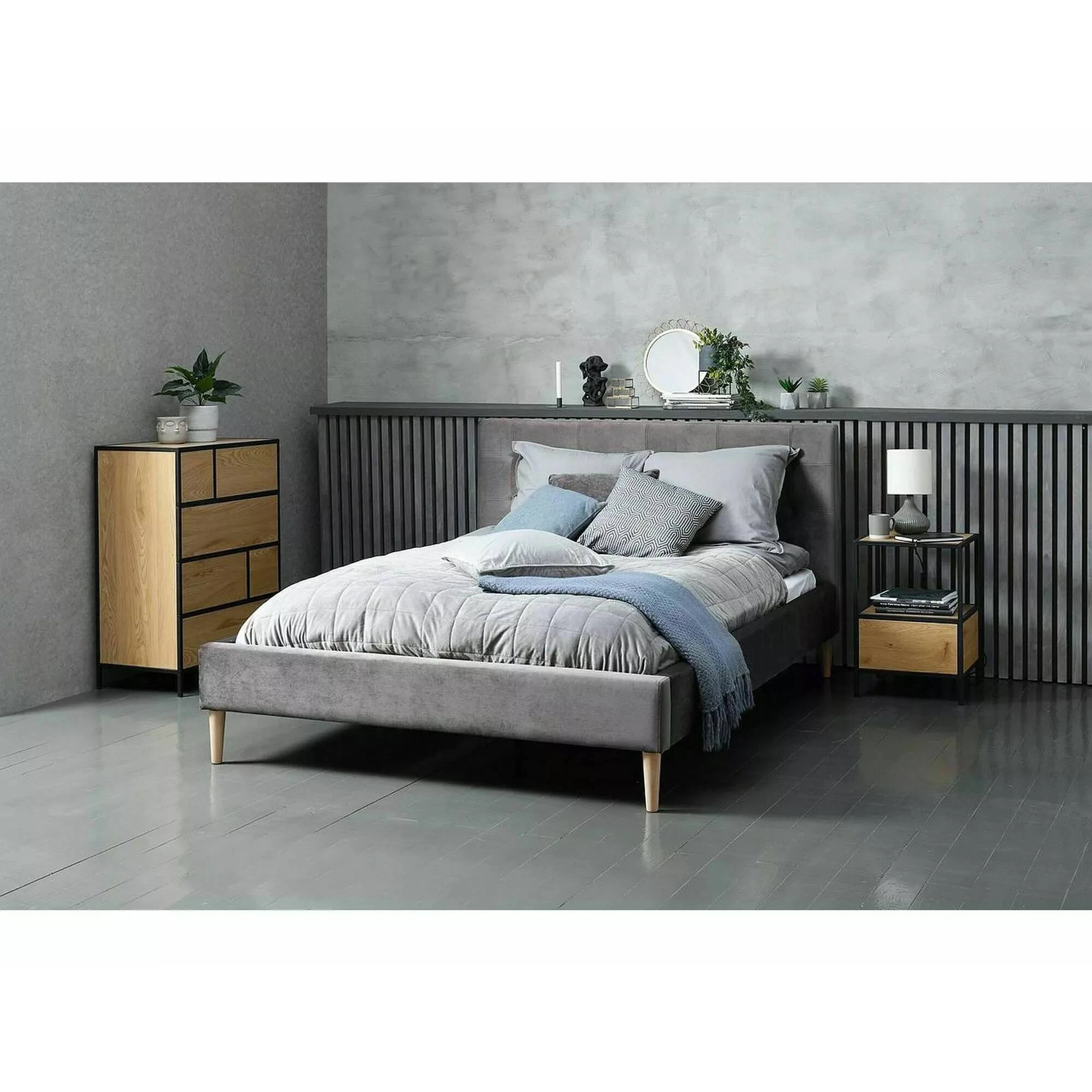 Тумба приліжкова Signal GEO S 59x 40x 40 дуб/чорний GEOSDC