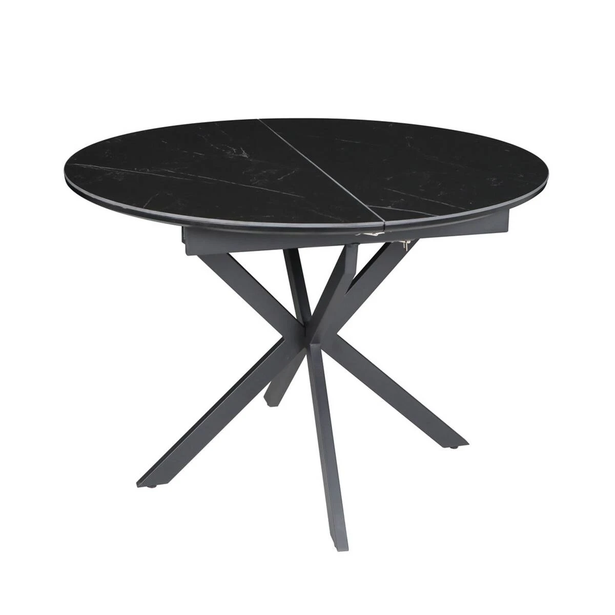 Стіл обідній розкладний Genewa Ceramic 105-140x105x76 чорний