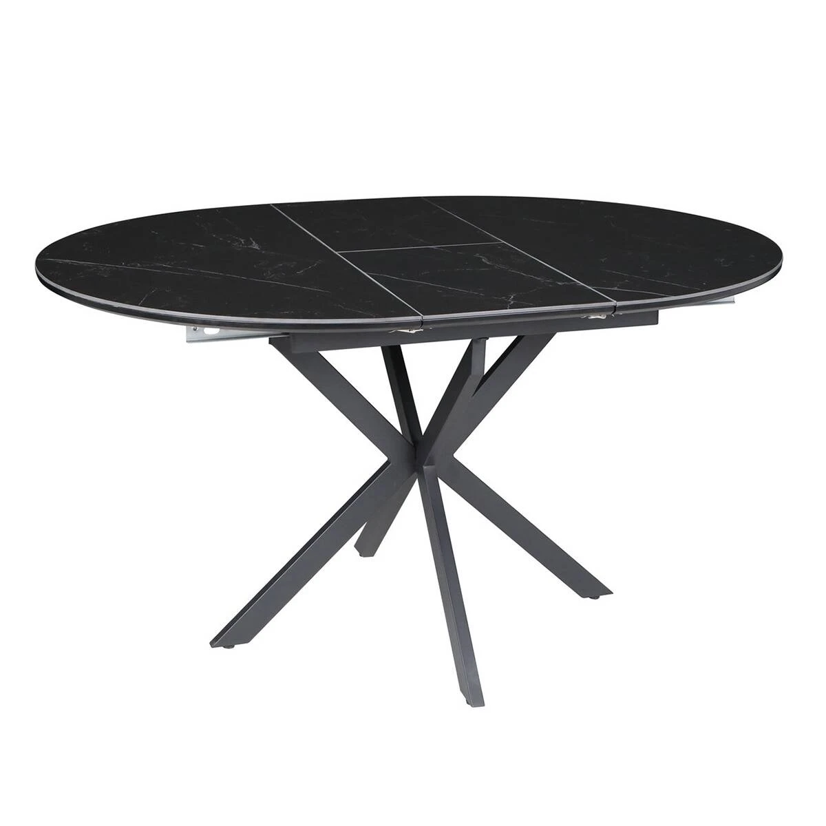 Стіл обідній розкладний Genewa Ceramic 105-140x105x76 чорний
