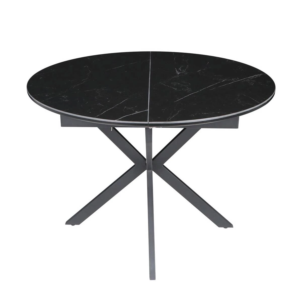 Стіл обідній розкладний Genewa Ceramic 105-140x105x76 чорний