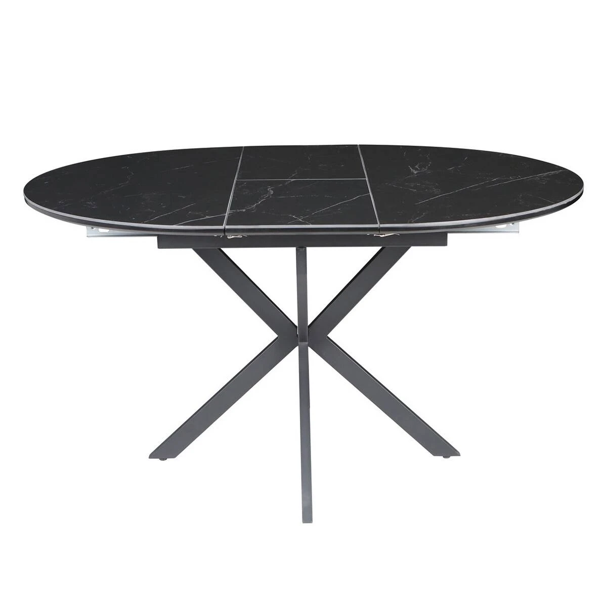 Стіл обідній розкладний Genewa Ceramic 105-140x105x76 чорний