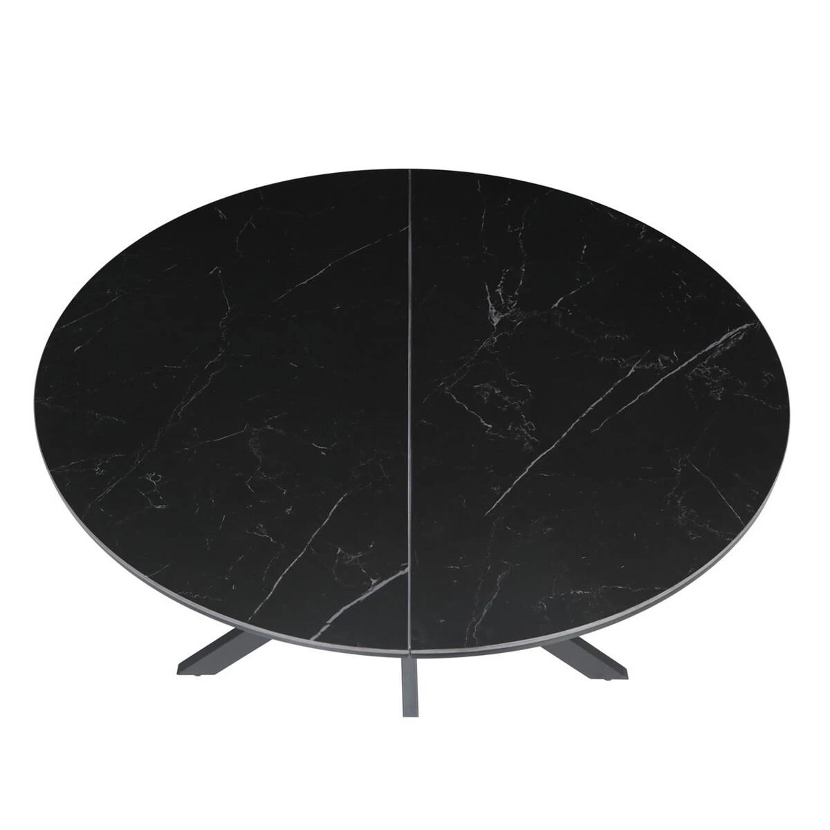 Стіл обідній розкладний Genewa Ceramic 105-140x105x76 чорний