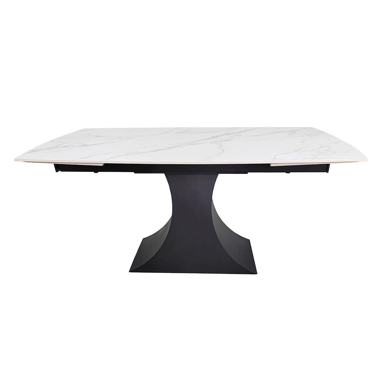 Стіл обідній розкладний Gilbert Ceramic 160-240x90x75 білий матовий/чорний (кераміка+метал)