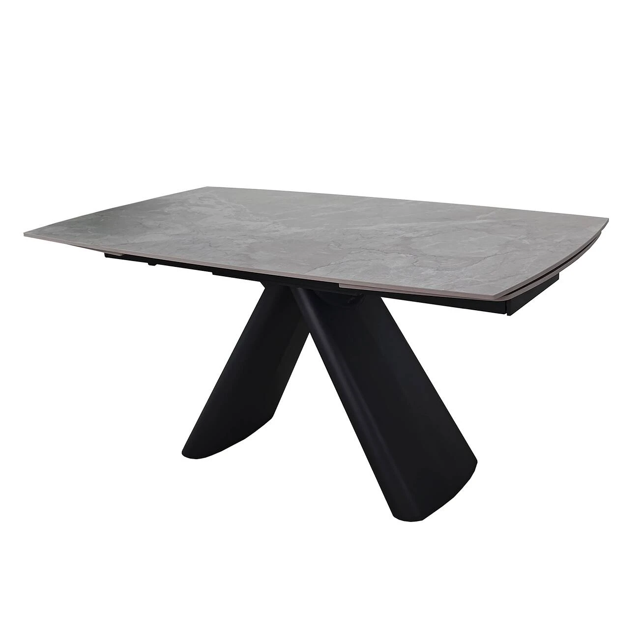Стіл обідній розкладний Greyson Ceramic 160-240x90x75 сірий матовий/чорний (кераміка+метал)