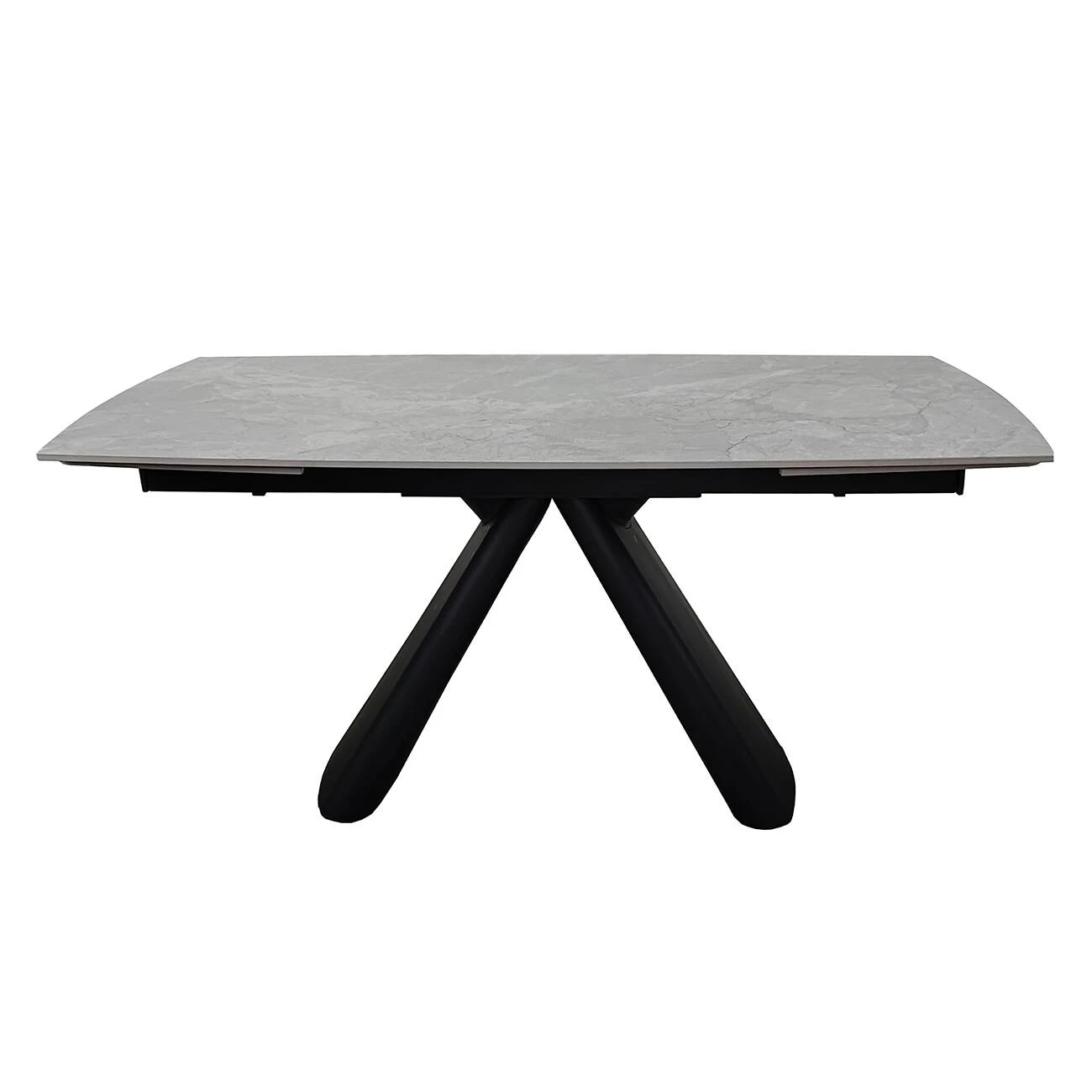 Стіл обідній розкладний Greyson Ceramic 160-240x90x75 сірий матовий/чорний (кераміка+метал)
