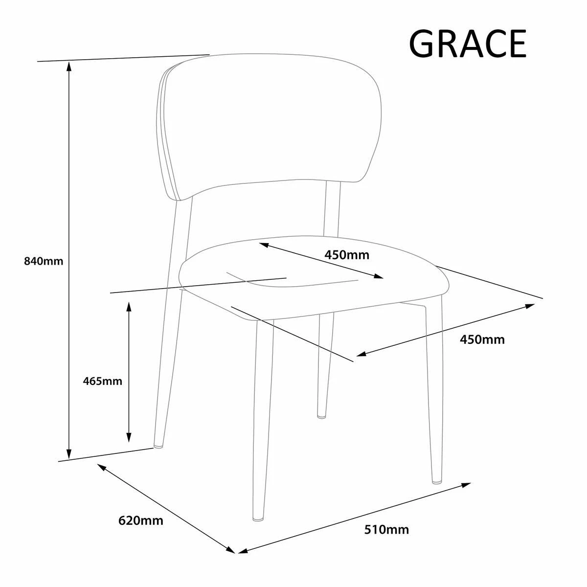 Стілець обідній Grace горіх метал/бежева тканина