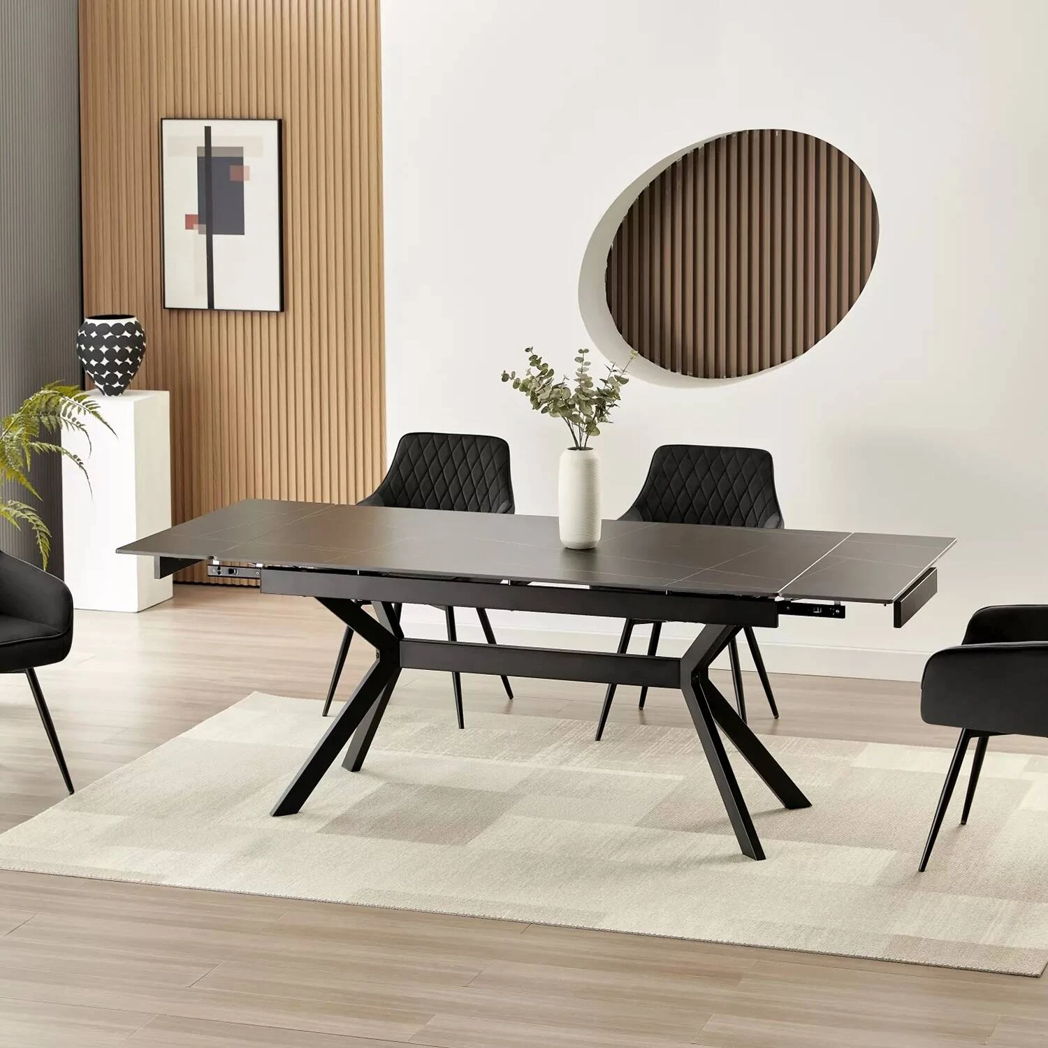 Стіл обідній розкладний Signal Imperia 160-220x90x75 чорний