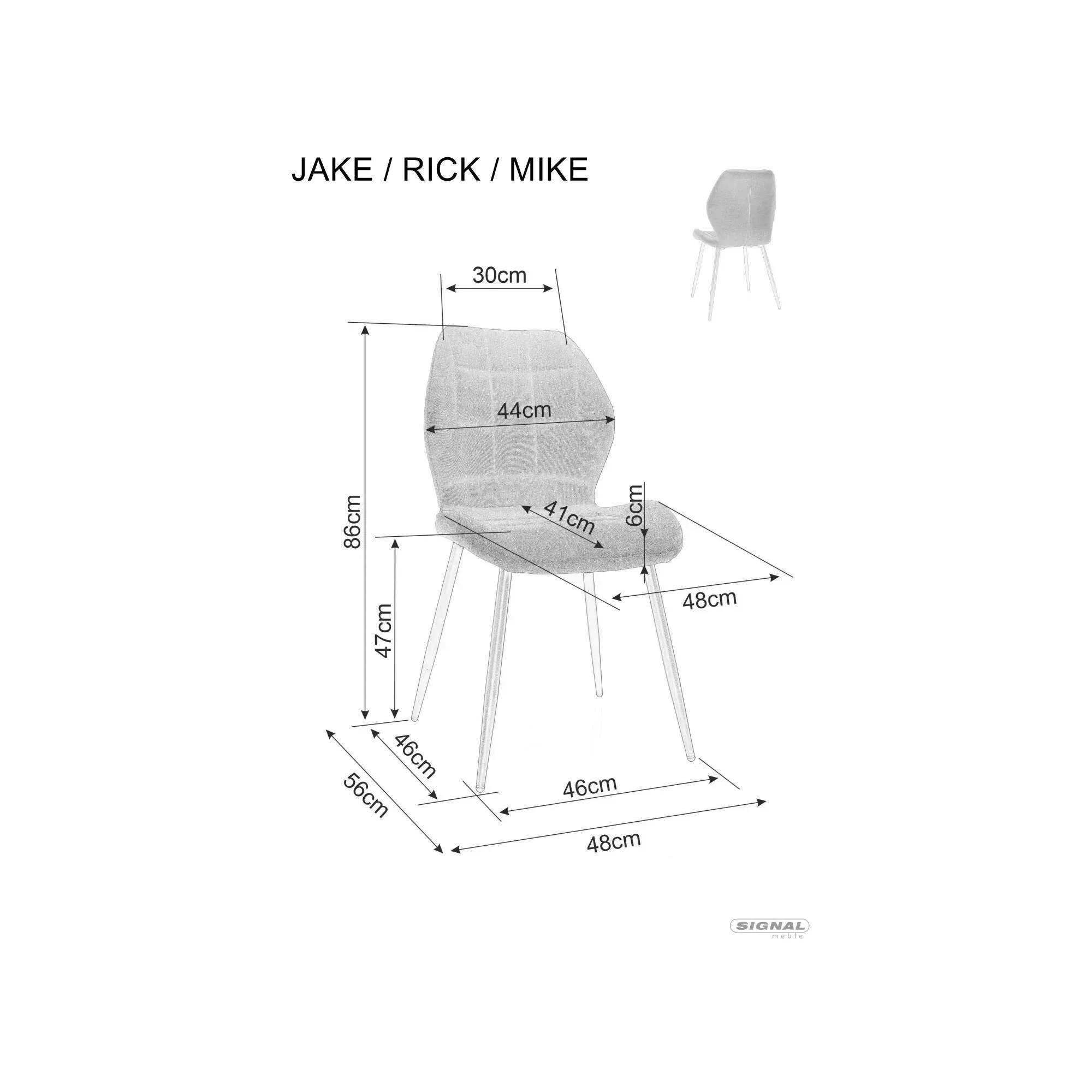 Стілець обідній Signal JAKE VELVET чорний каркас/цінамон BL.4215 JAKEVCCY
