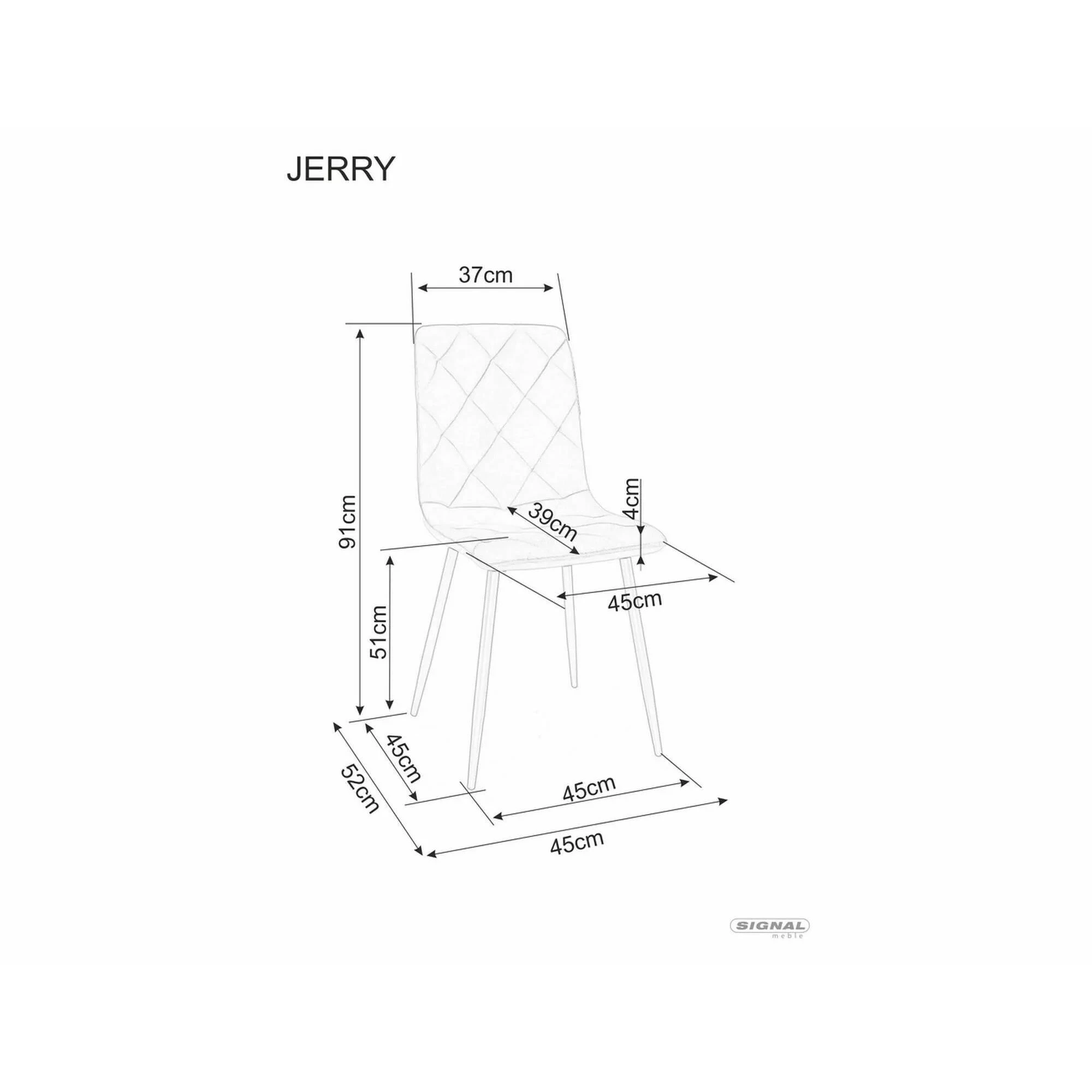 Стілець обідній Signal JERRY VELVET чорний каркас/оливковий BL.77 JERRYVCOL