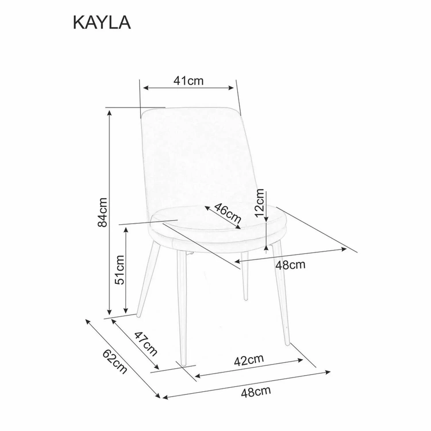 Стілець обідній Signal Kayla Velvet чорний метал/бежевий bl.28 оксамит