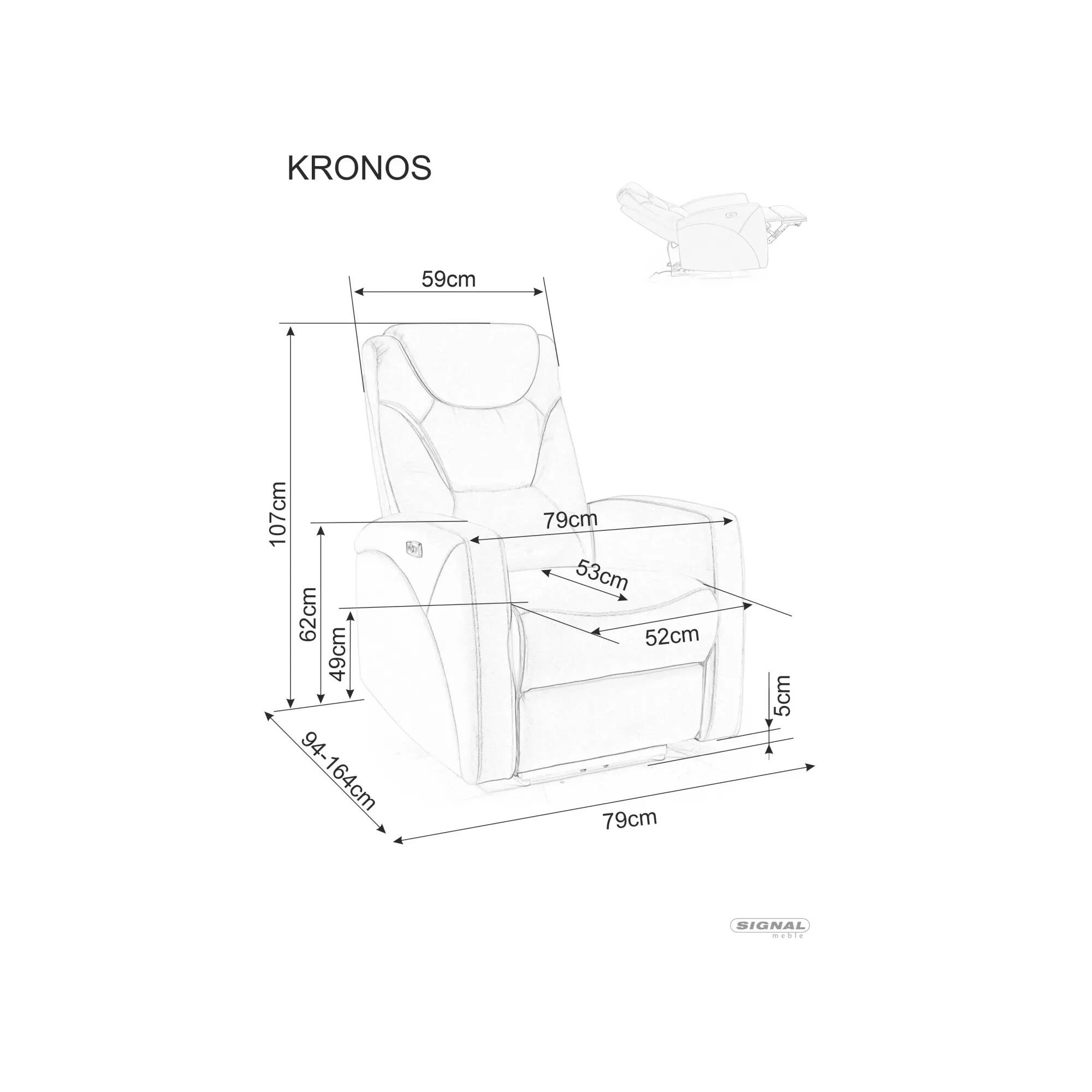 Крісло розкладне Signal KRONOS VELVET темний беж BL.40 KRONOSVCBE