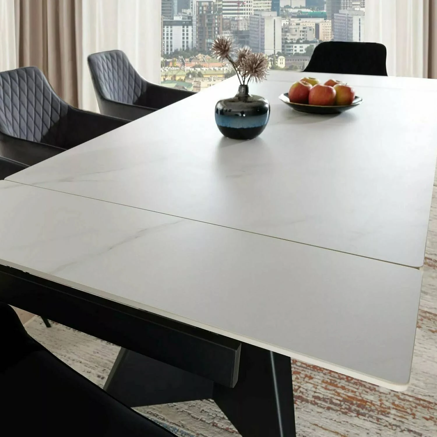 Стіл обідній розкладний Signal Laconi 160-220x90x75 білий/чорний