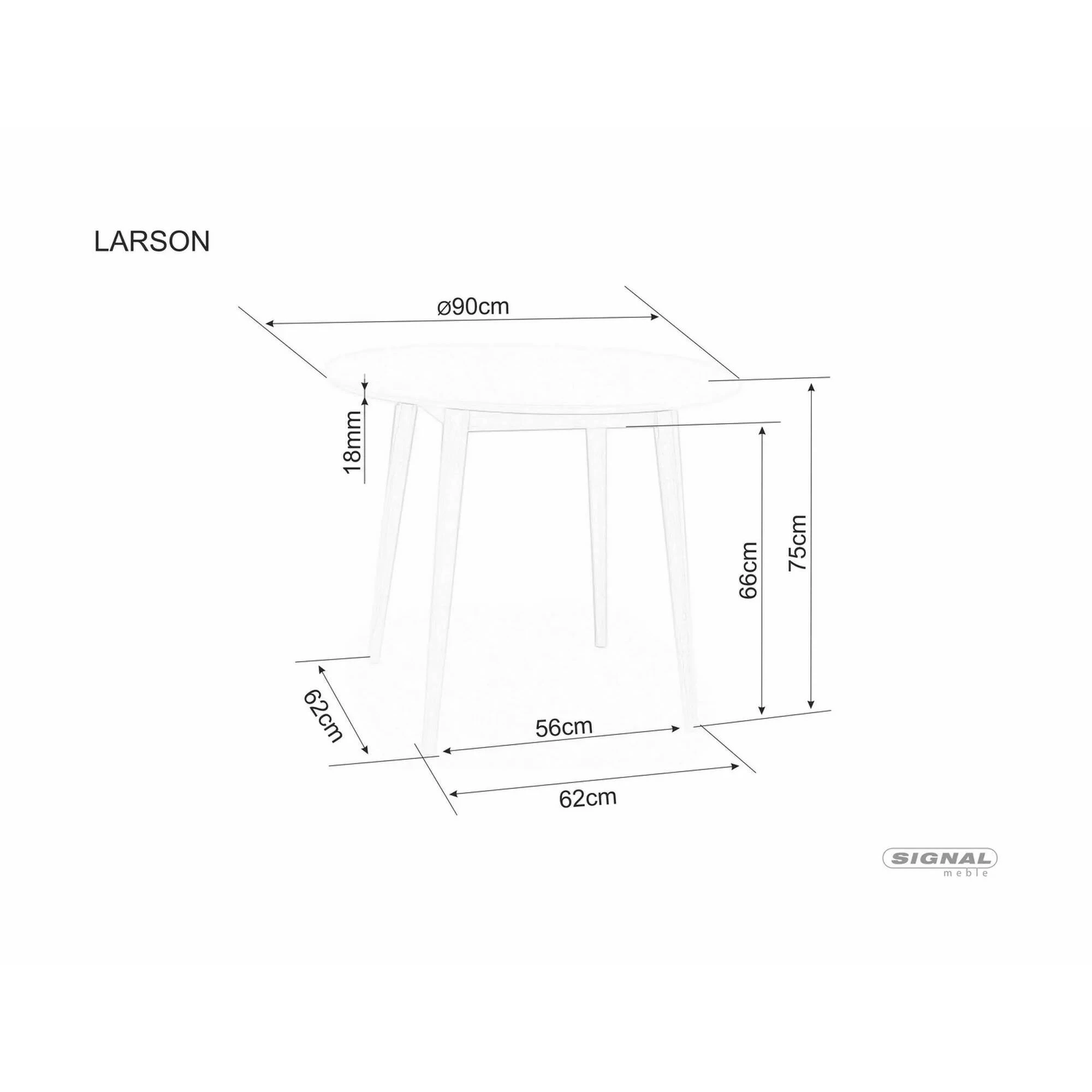 Стіл обідній Signal Larson 90x90 Білий LARSONB90