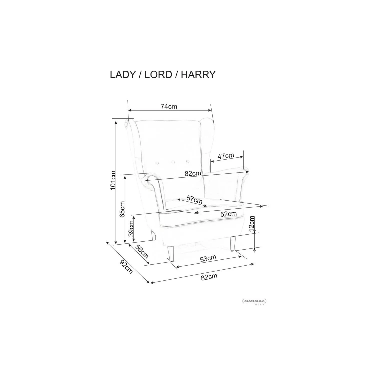 Крісло Signal Lady Velvet Чорний LADYV19