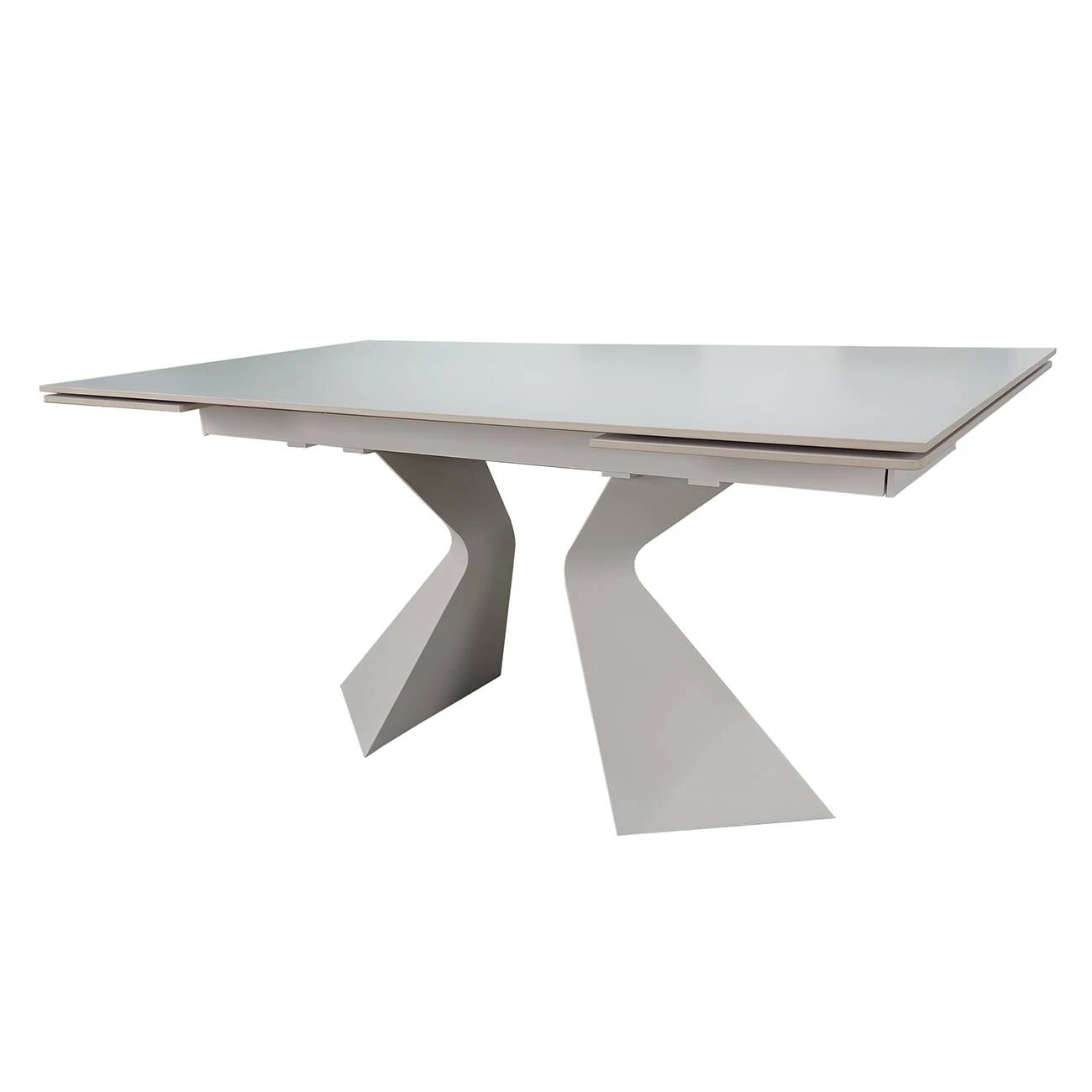Стіл обідній розкладний Laura Ceramic 160-240x90x75 білий матовий/білий (кераміка+метал)