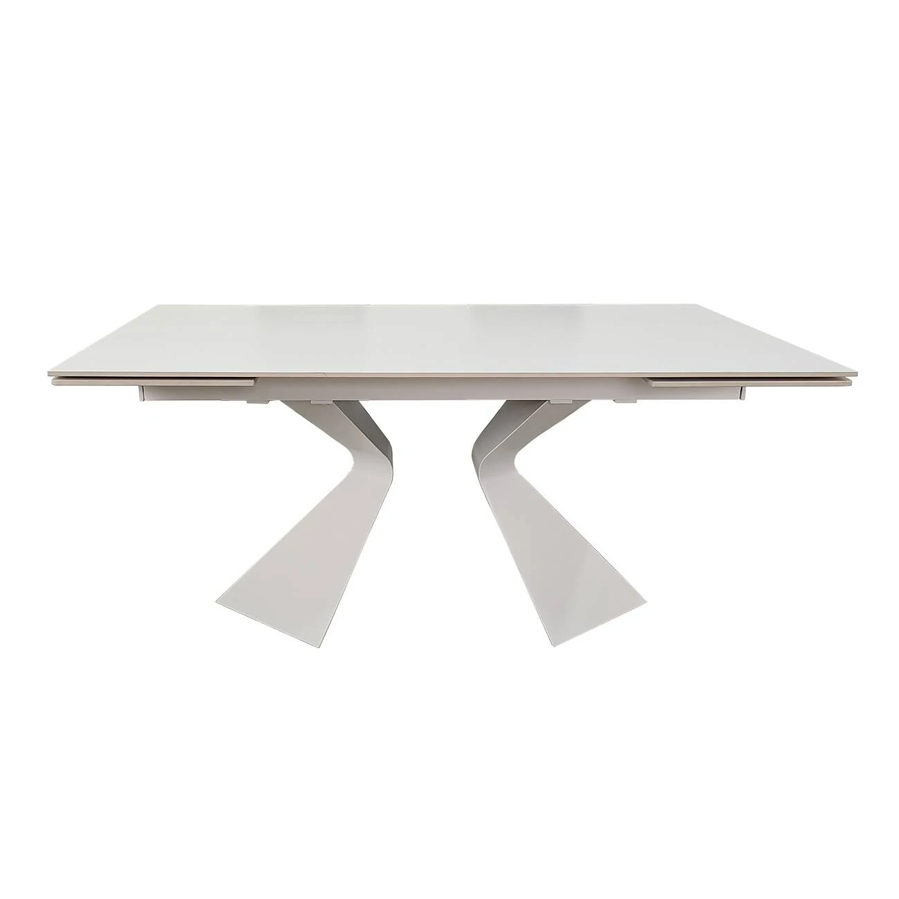 Стіл обідній розкладний Laura Ceramic 160-240x90x75 білий матовий/білий (кераміка+метал)