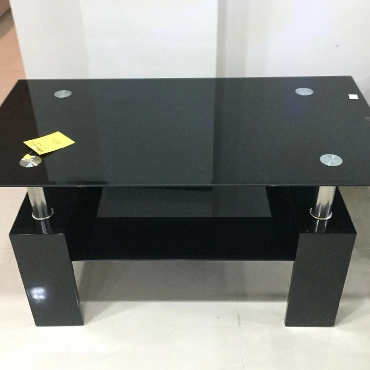 Стіл журнальний Signal Lisa II чорний/чорний лак 110x60x55 (скло/МДФ)