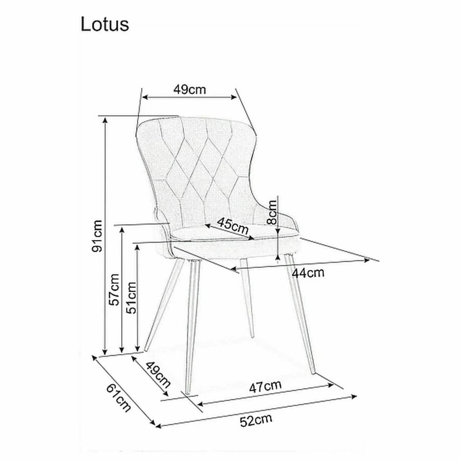 Стілець обідній Signal Lotus Velvet чорний метал/бежевий 28 оксамит