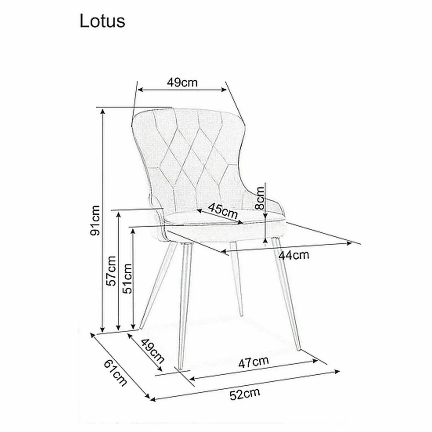 Стілець обідній Signal Lotus Velvet чорний метал/бірюза bl.85 оксамит